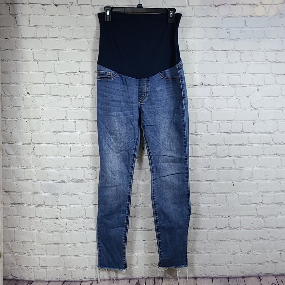 SONG Maternity Distressed Stretch Skinny Blue Jean